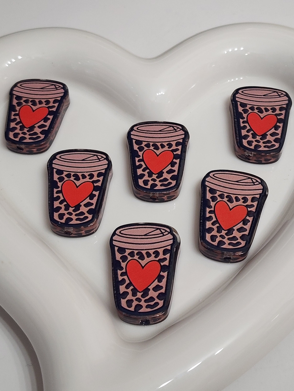 Coffee Beads 2 Pcs Focal Beads Acrylic Jewelry Making Crafts Keychain Badge